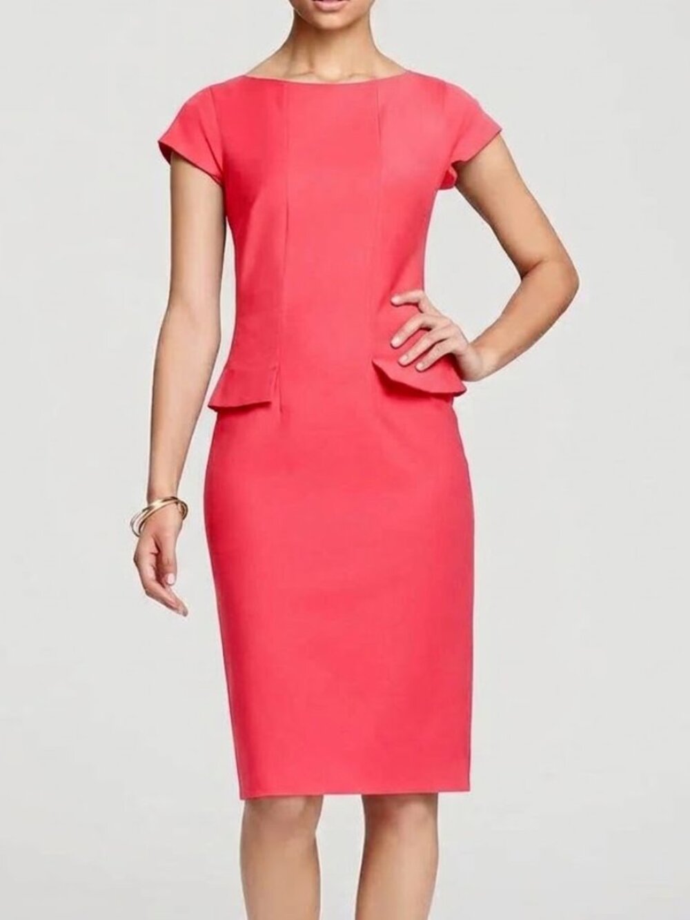 BOSS by Hugo Boss DINARO Italian Virgin Wool Cap Sleeve Sheath Dress